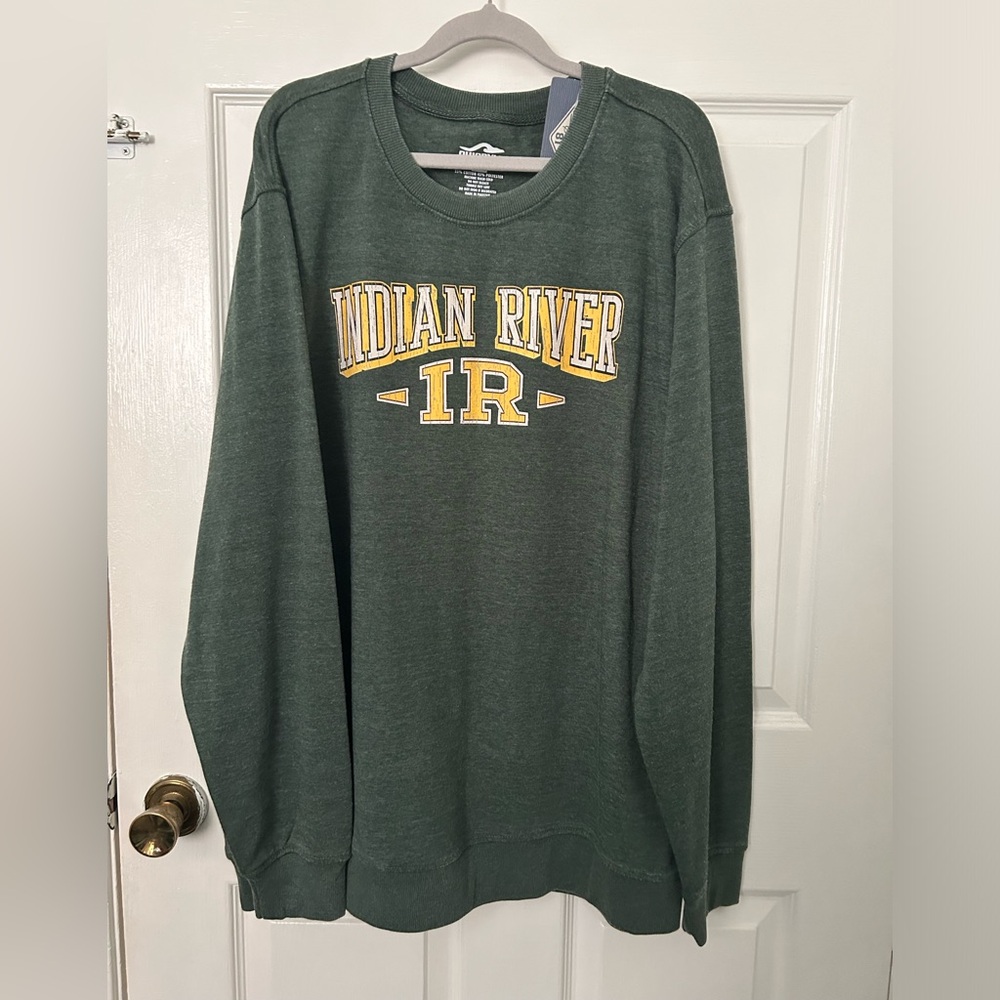 Indian River Green Crewneck Sweatshirt with Yellow Logo